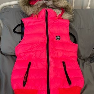 Hot pink puffer vest
